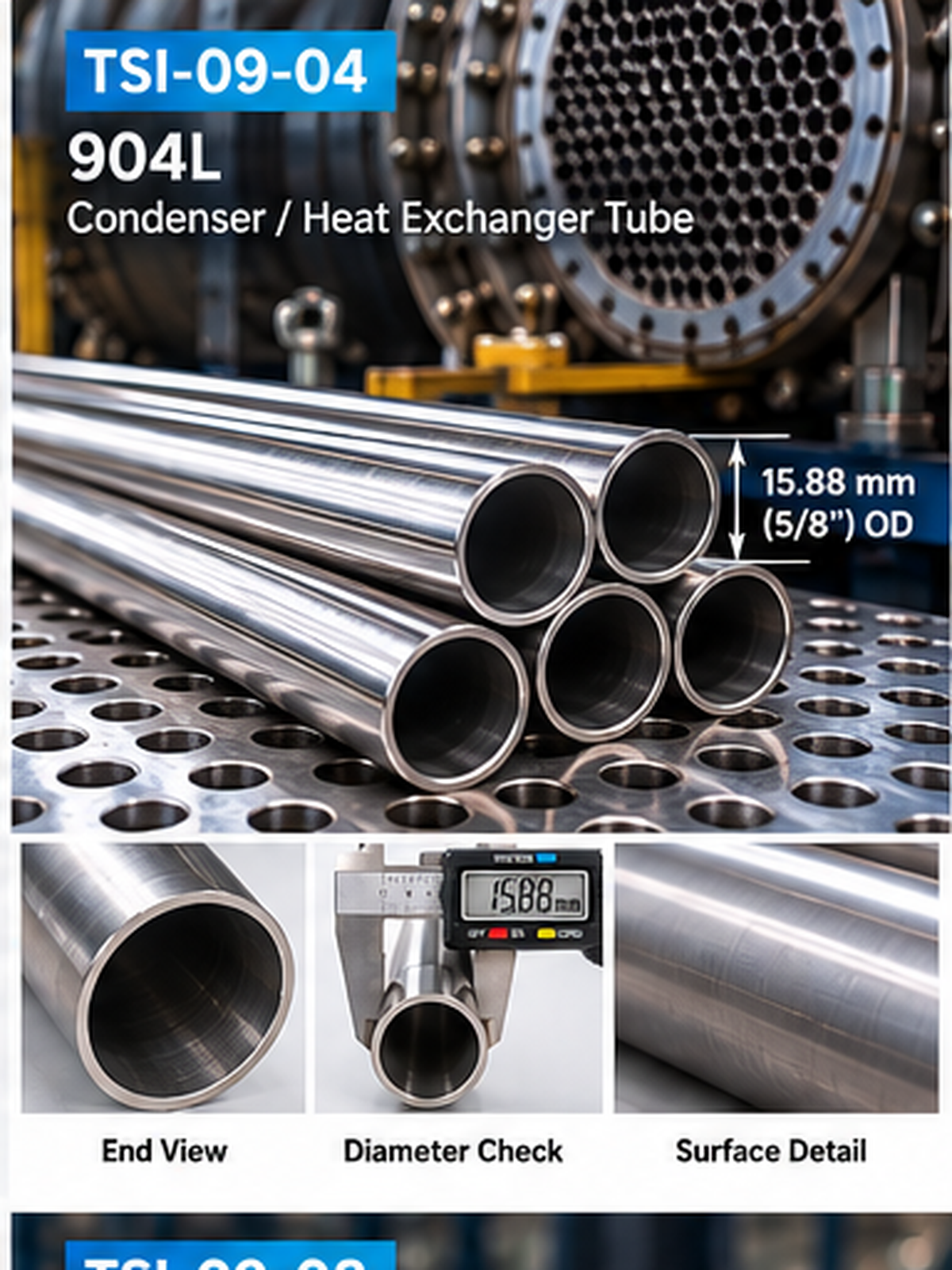 TSI-09-04 904L Stainless Steel Condenser Tubing