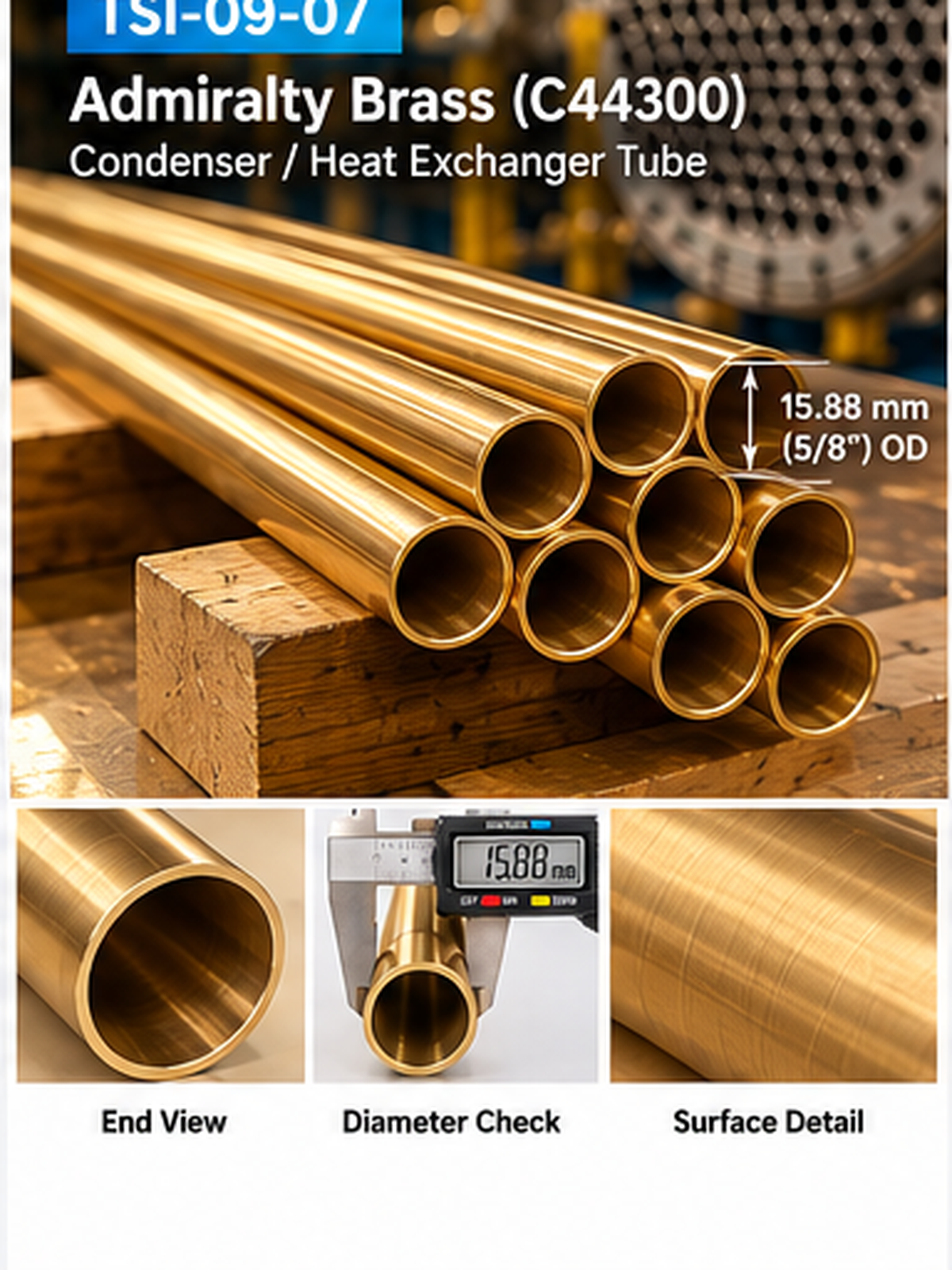 TSI-09-07 Admiralty Brass Condenser Tubing