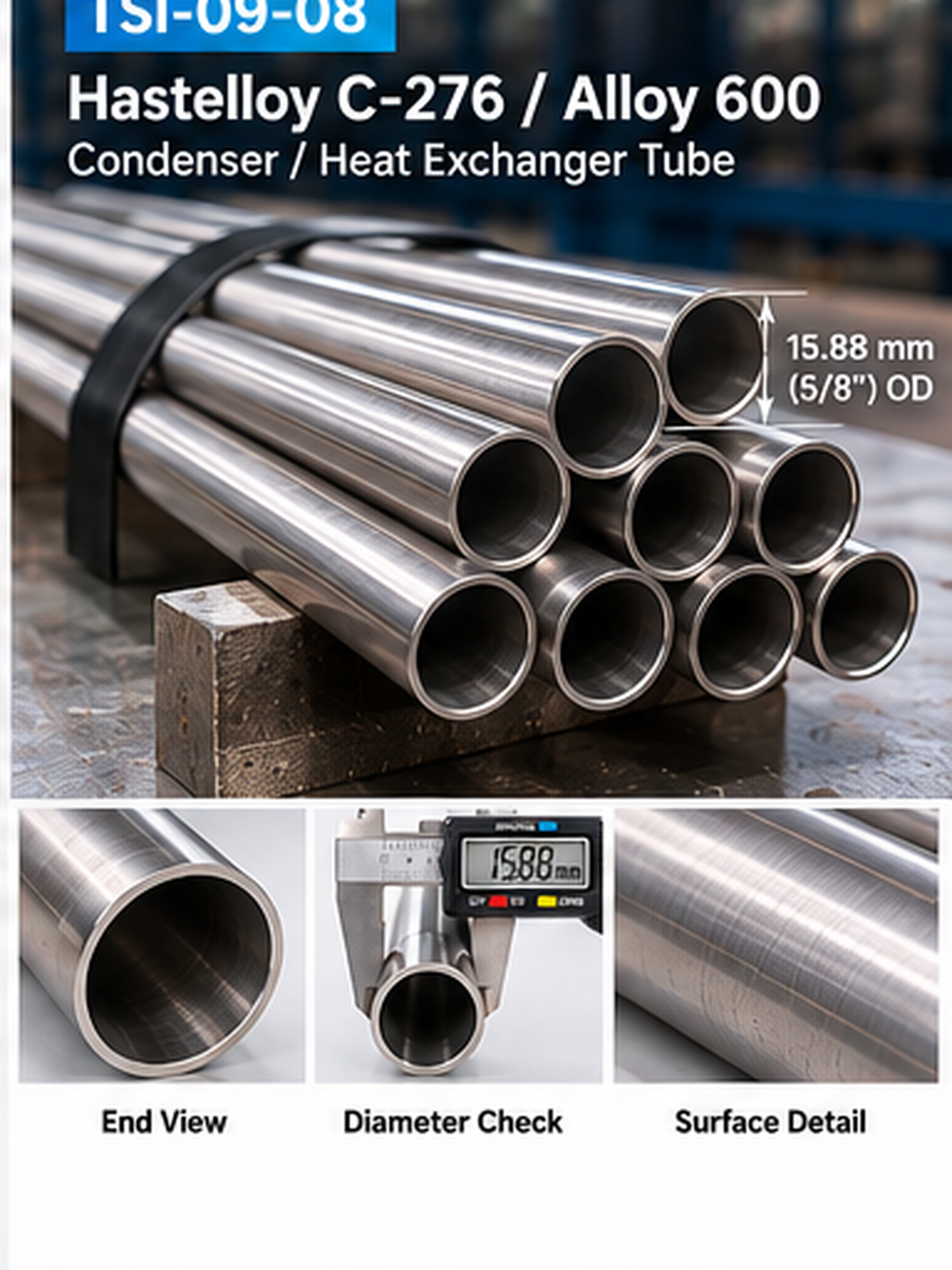 TSI-09-08 Alloy C276 / Alloy 600 Heat Exchanger Tubing